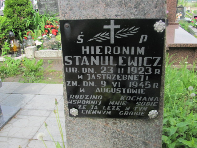 Hieronim Stanulewicz 1923 Krasnybór - Grobonet - Wyszukiwarka osób pochowanych